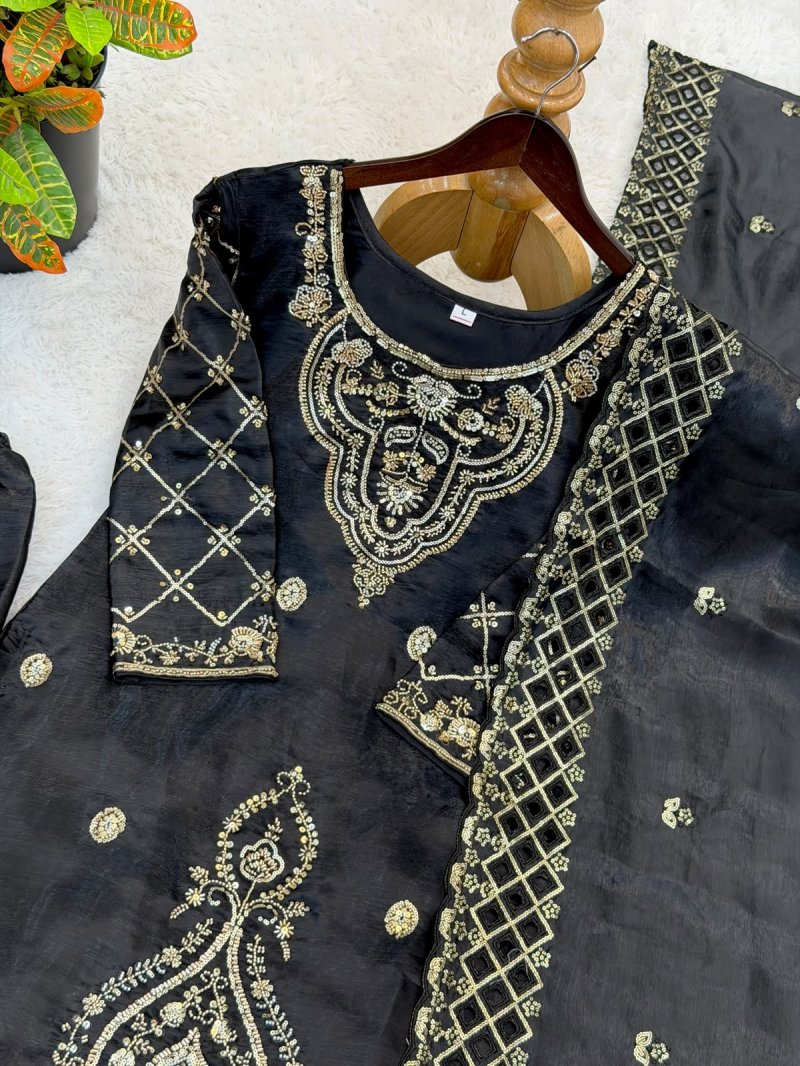 Sr 1727 Gmy Choo Silk With Embroidery Beads Work Sharara Suits
